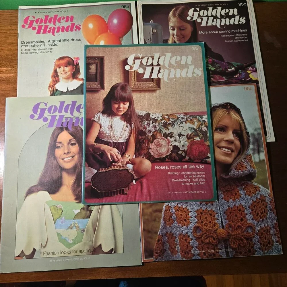 Golden Hands weekly magazine Part 21-25 Vol 2 Knitting Dressmaking Needlecraft
